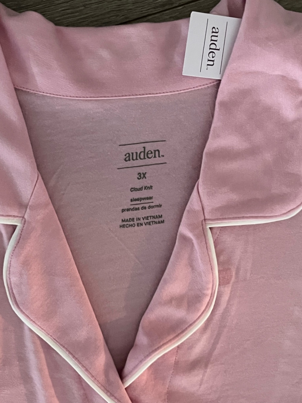 NWT Auden Light Pink Short Sleeve Button-Front Pajama Short Set Size 3X - Picture 3 of 6